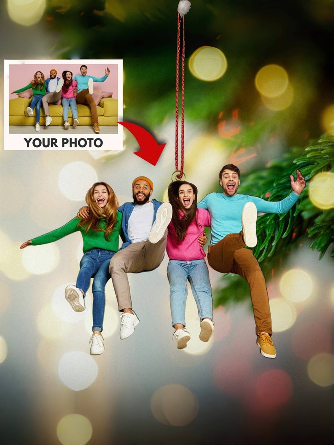 Personalized Friends Photo Christmas Ornament